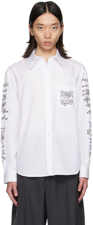 Košeľa Simone Rocha Simone Rocha Ribbon Logo Print Shirt Biela | 5281P1921 1025, 0