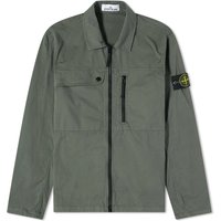 Bunda Stone Island Supima Cotton Twill Stretch-TC Zip Shirt Jacket Zelené | 801510210-V0059, 1