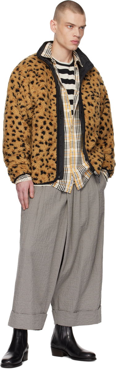 Bunda WACKO MARIA WACKO MARIA Leopard Boa Fleece Reversible Jacket Hnedá | 24FW-WMO-OD03, 4