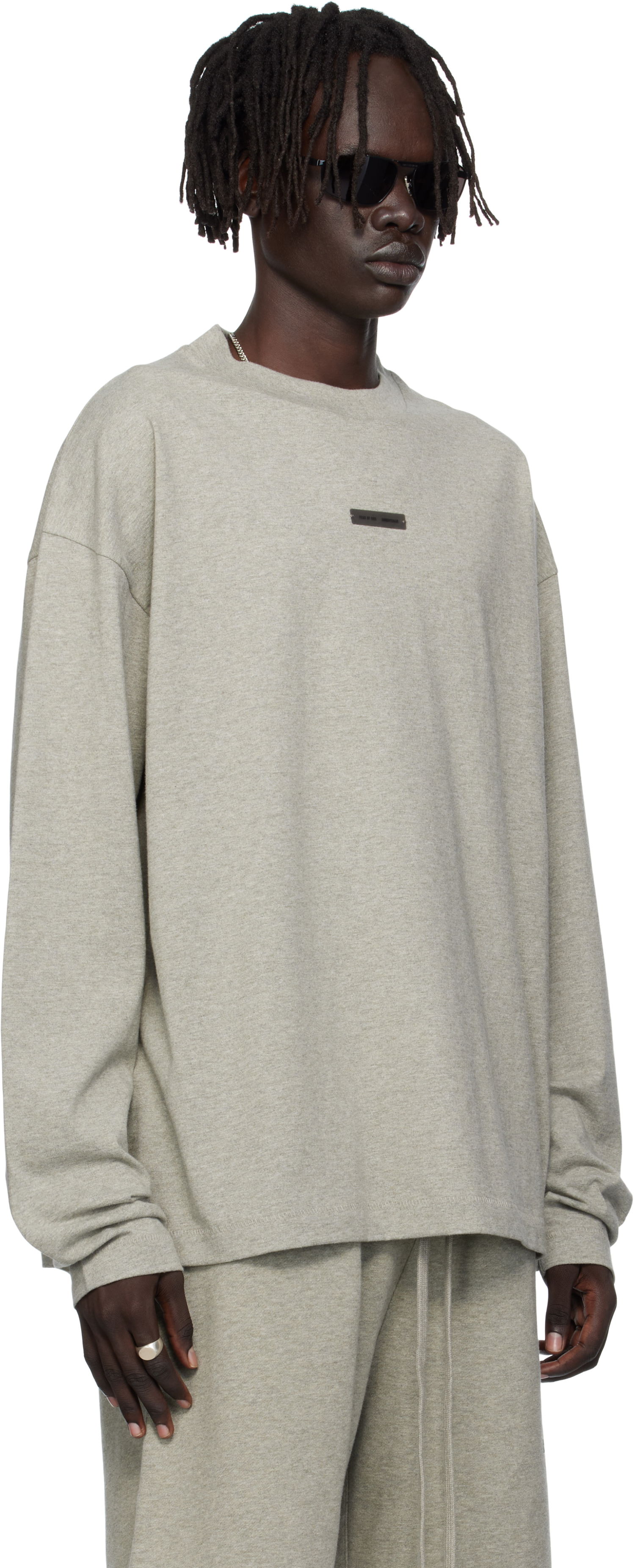 Tričko Fear of God ESSENTIALS Classic Fit Long Sleeve Tee Šedá | 125SP254205F, 1