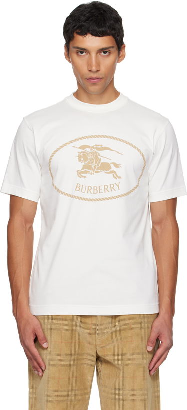 Tričko Burberry Burberry Knight Stamp Cotton T-Shirt Biela | 8110112, 0