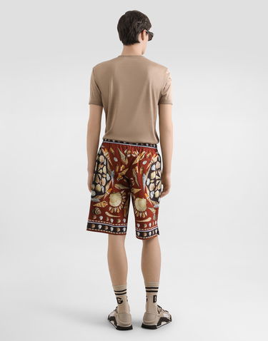 Tričko Dolce & Gabbana Dolce & Gabbana Short-Sleeved Silk T-Shirt Béžová | G8ST1TFU75FS8233, 2