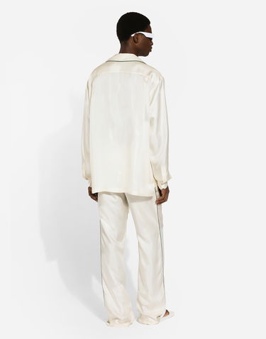 Tepláky Dolce & Gabbana Silk Jogging Pants With Embroidery Biela | GVRMAZFU1S4W0111, 2