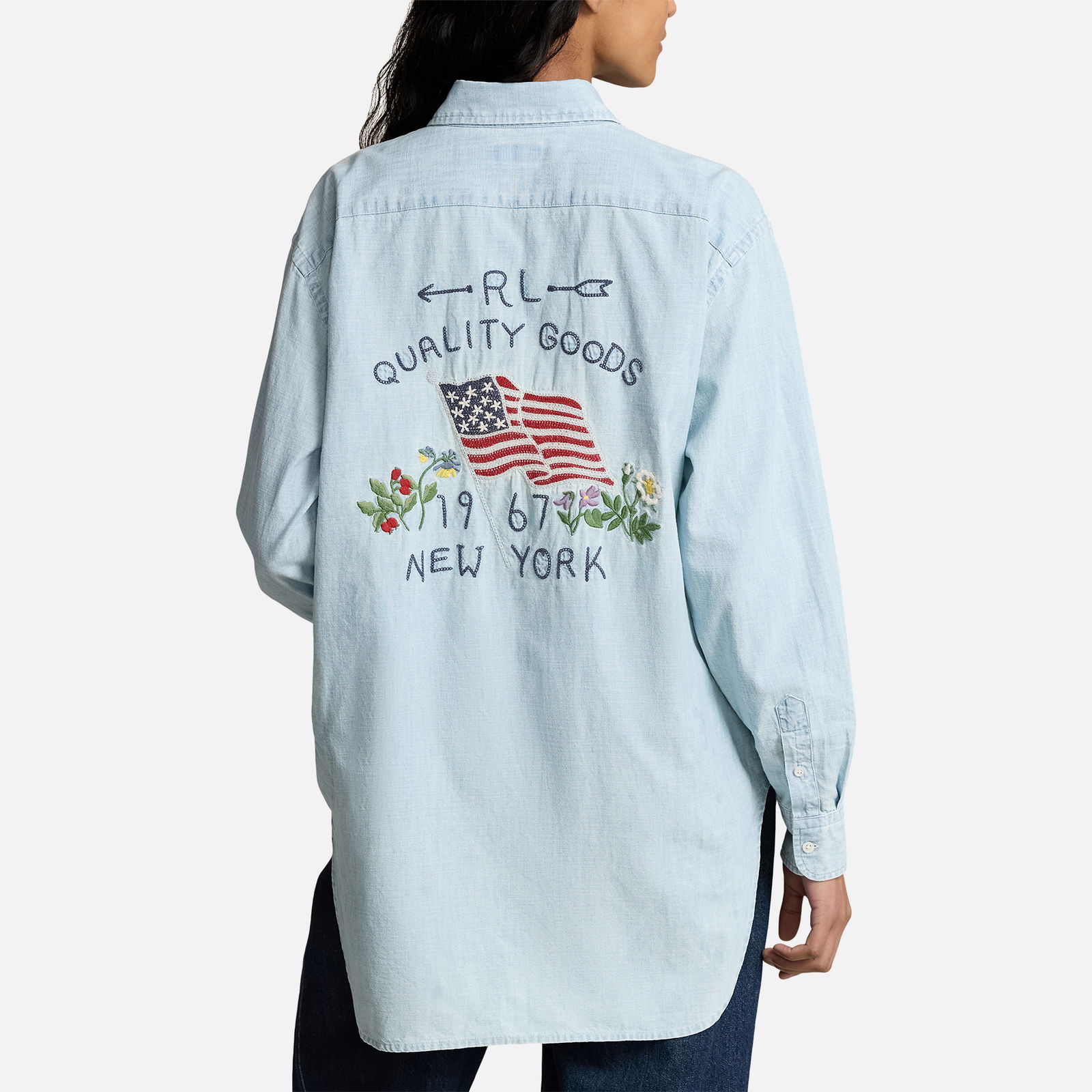 Embellished Cotton-Chambray Shirt