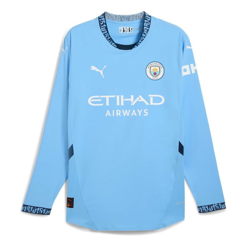 Dres Puma Manchester City 2024/25 Authentic Home Long Sleeve Jersey Modrá | 775183-01