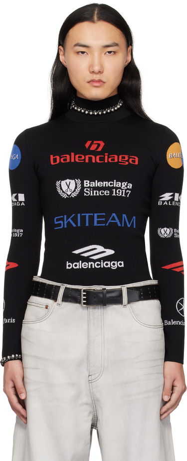 Sveter Balenciaga Ski Long Sleeve Fitted Turtleneck Čierna | 807778-T1699-2771, 0