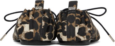 Oblečenie GANNI GANNI Printed Denim Lace-Up Ballerina Flats Hnedá | S2961, 1