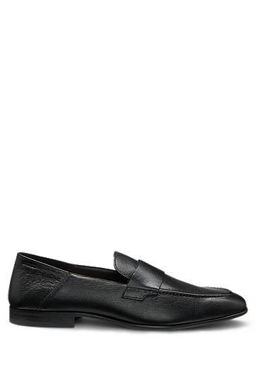 Tenisky a topánky BOSS Tumbled Leather Penny Loafers Čierna | 50548074, 1