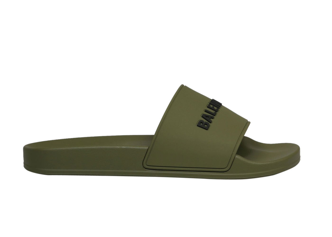 Pool Slides Khaki Black 3D Logo