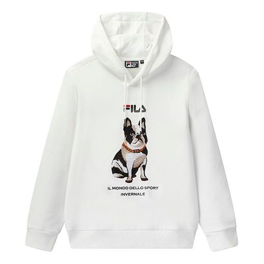 Mikina FILA FILA Sports Embroidered Hoodie Biela | F51M048216A-WT