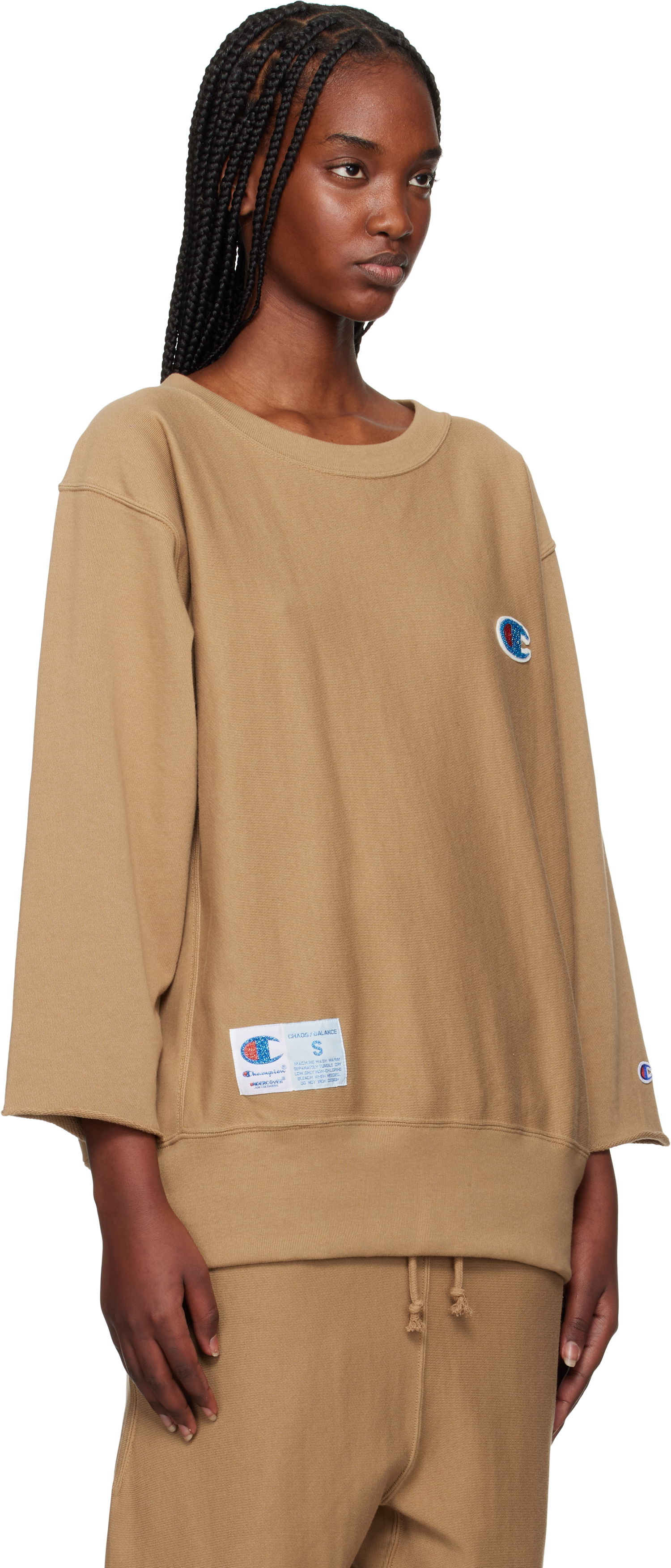 Sveter UNDERCOVER Champion Edition Beaded Logo Appliqué Sweatshirt by UNDERCOVER Hnedá | UC1E4810-1, 1