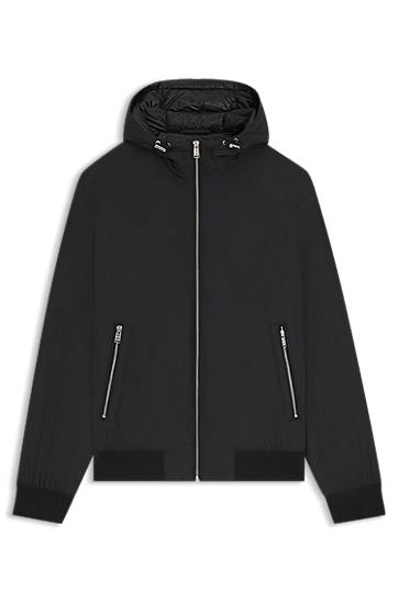 Prešívaná bunda BOSS Water-repellent jacket with down filling Čierna | 50547425