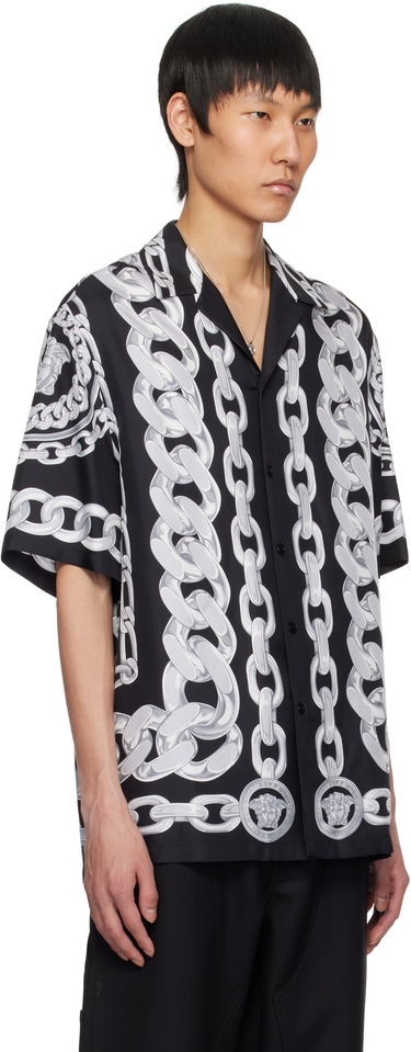 Košeľa Versace Versace Medusa Chains Silk Shirt Čierna | 1003926_1A13397, 1
