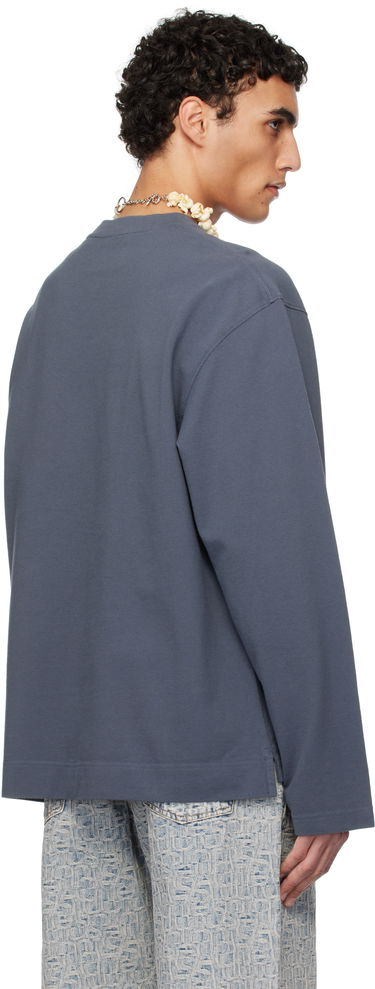 Sveter Acne Studios Acne Studios Logo Long Sleeve T-Shirt Modrá | CL0339-, 2