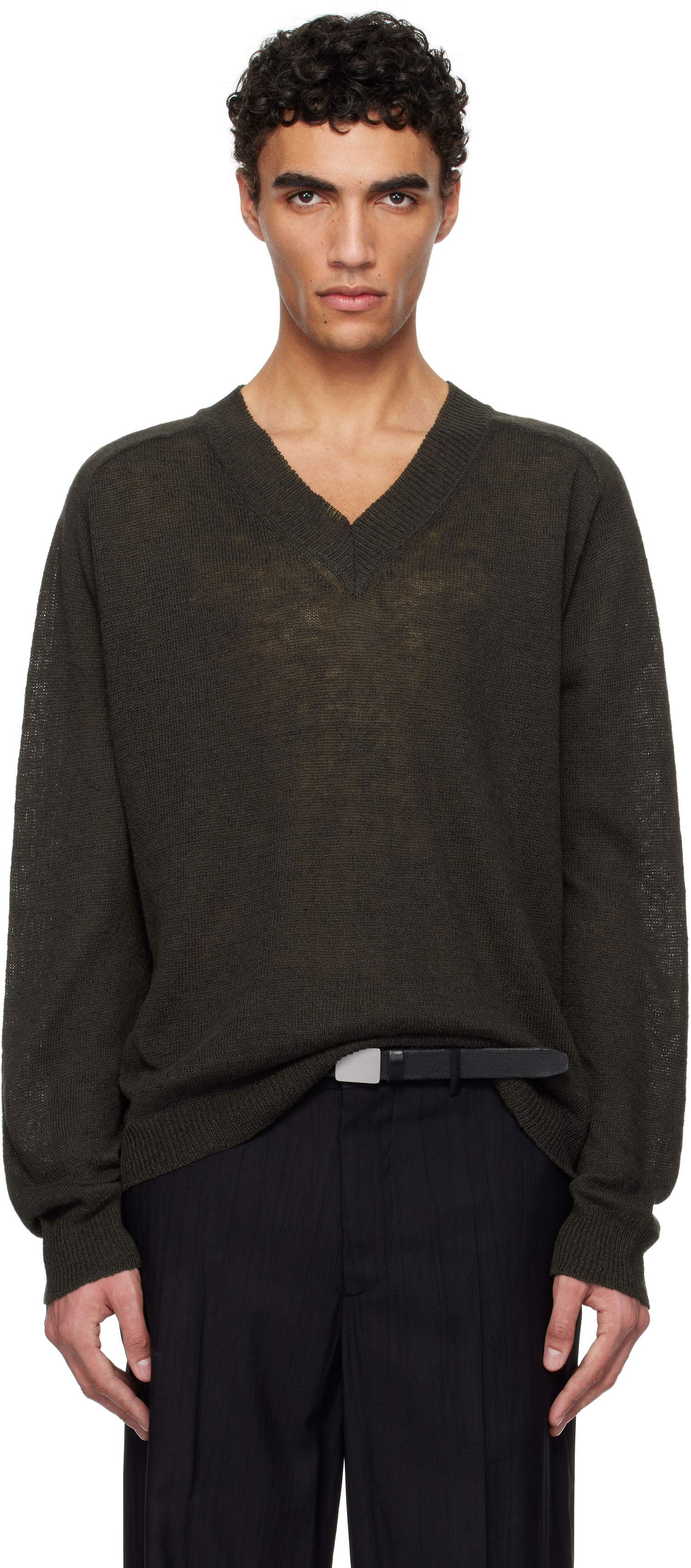 Sveter OUR LEGACY OUR LEGACY Rue V-Neck Sweater Zelené | M2253RNG, 0