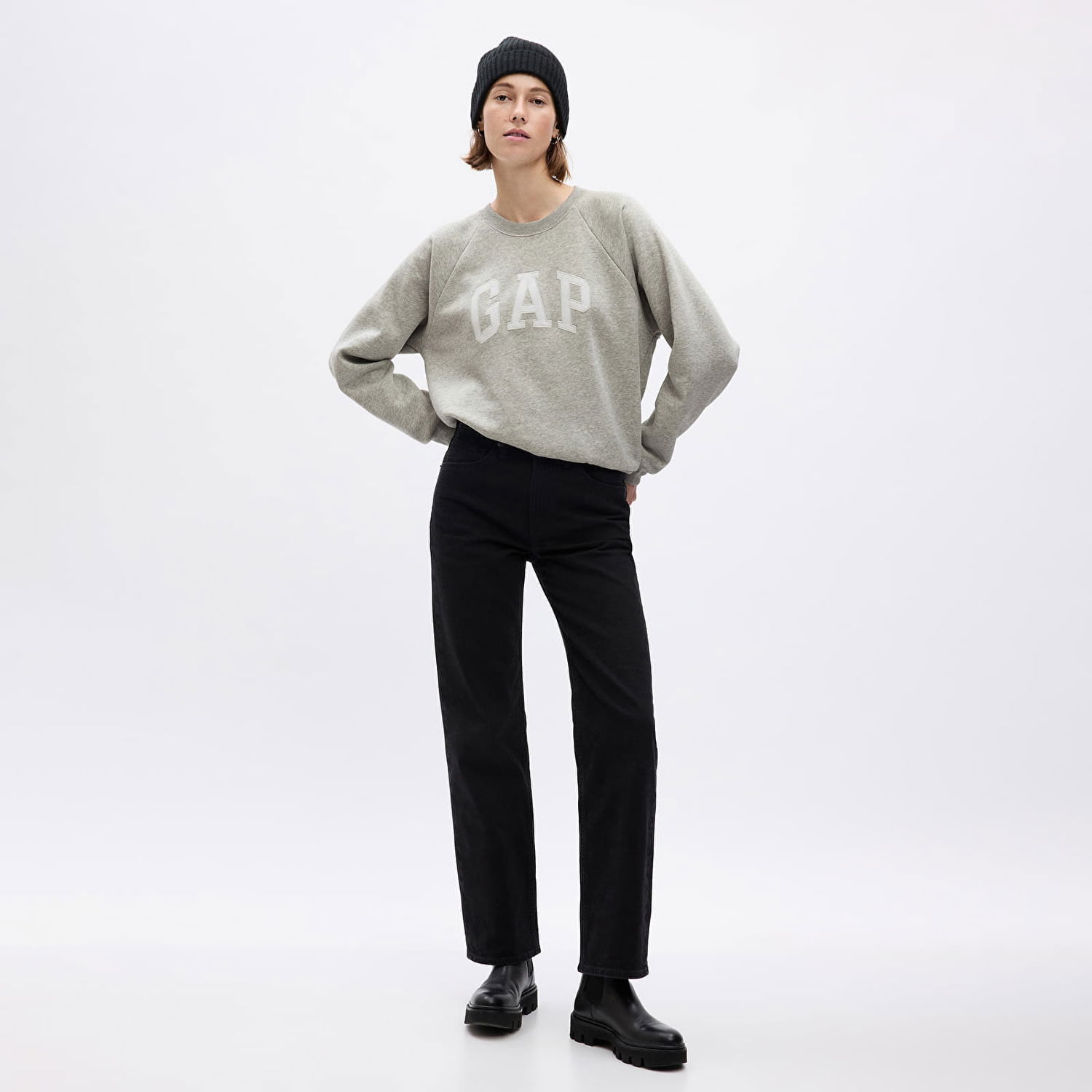 Mikina GAP Sweatshirt Logo Sweatshirt Light Heather Grey XL Šedá | 829096-02, 0