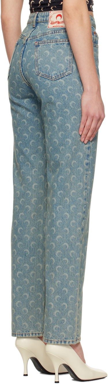 Džínsy Marine Serre Marine Serre Moon Laser Straight Jeans Modrá | WPA128A CDEN0003, 2