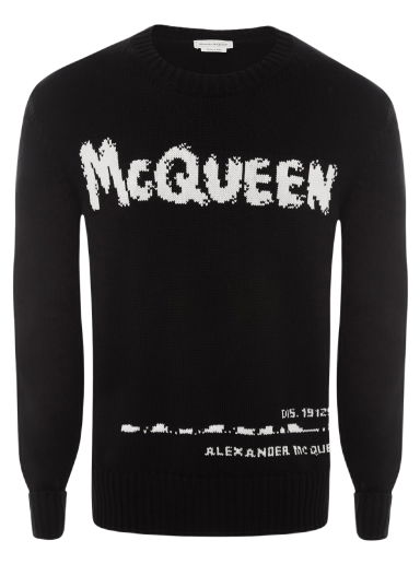 Sveter Alexander McQueen Graffiti Jumper Čierna | 626454Q1WZL1006