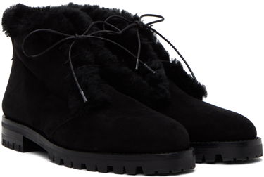 Oblečenie Manolo Blahnik Manolo Blahnik Mircus Suede Ankle Boots with Shearling Trim Čierna | 320-1233-0004, 3