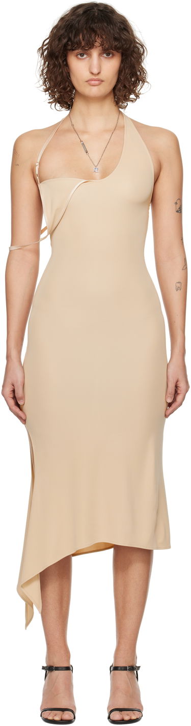 Šaty Courrèges Courrèges Undressed Jersey Maxi Dress Béžová | 125JRO480JS0145, 0