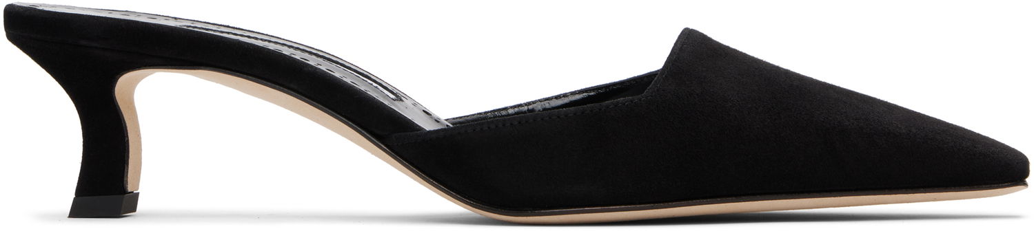 Šperky Manolo Blahnik Manolo Blahnik Moiramu Suede Heeled Mules Čierna | 225-1957, 0