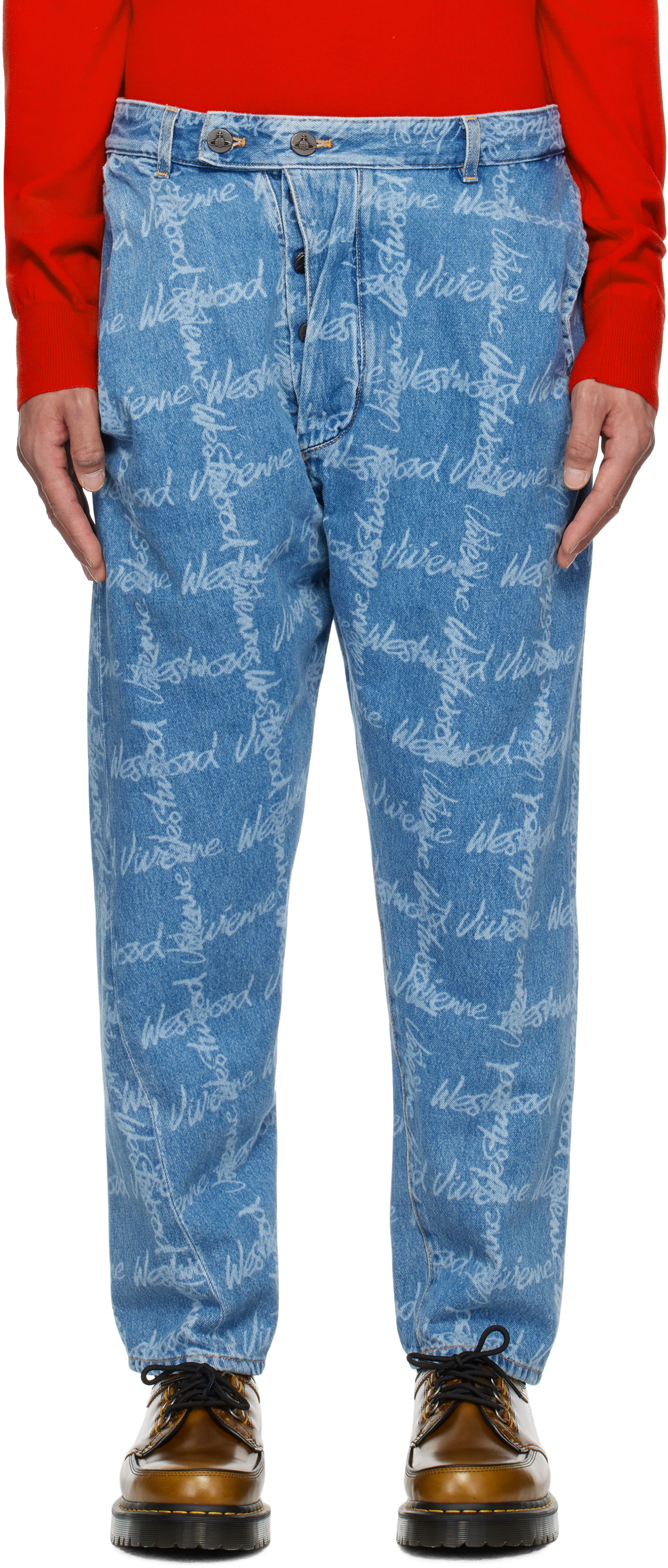 Džínsy Vivienne Westwood Vivienne Westwood Drunken Print Jeans Modrá | 3902000X-W014I-, 0