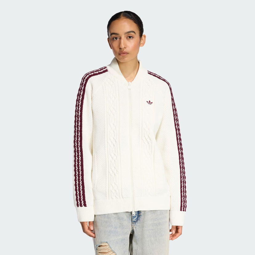 Sveter adidas Performance Adidas Originals Archive Cutline Knit Track Top Biela | KS7804