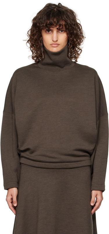Sveter LEMAIRE Lemaire High Neck Sweatshirt Hnedá | TO1286 LJ1020, 0
