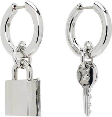 Náušnice Marc Jacobs Marc Jacobs Friendship Padlock Charm Hoop Earrings Metalická | 2R4JER001J44, 1