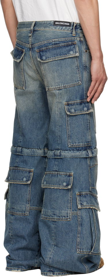 Džínsy Balenciaga Balenciaga Flared Cargo Jeans Modrá | 783694THW25, 2