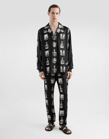 Košeľa Dolce & Gabbana Silk Shirt with Liquor Print Čierna | G5IF1THI1V0HN5IA, 1