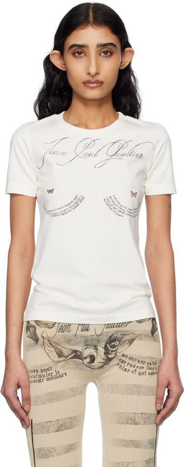 Tričko Jean Paul Gaultier Jean Paul Gaultier 'The Tattoo Poem' T-Shirt Biela | 25/34-F-TS117I-J087-0500, 0