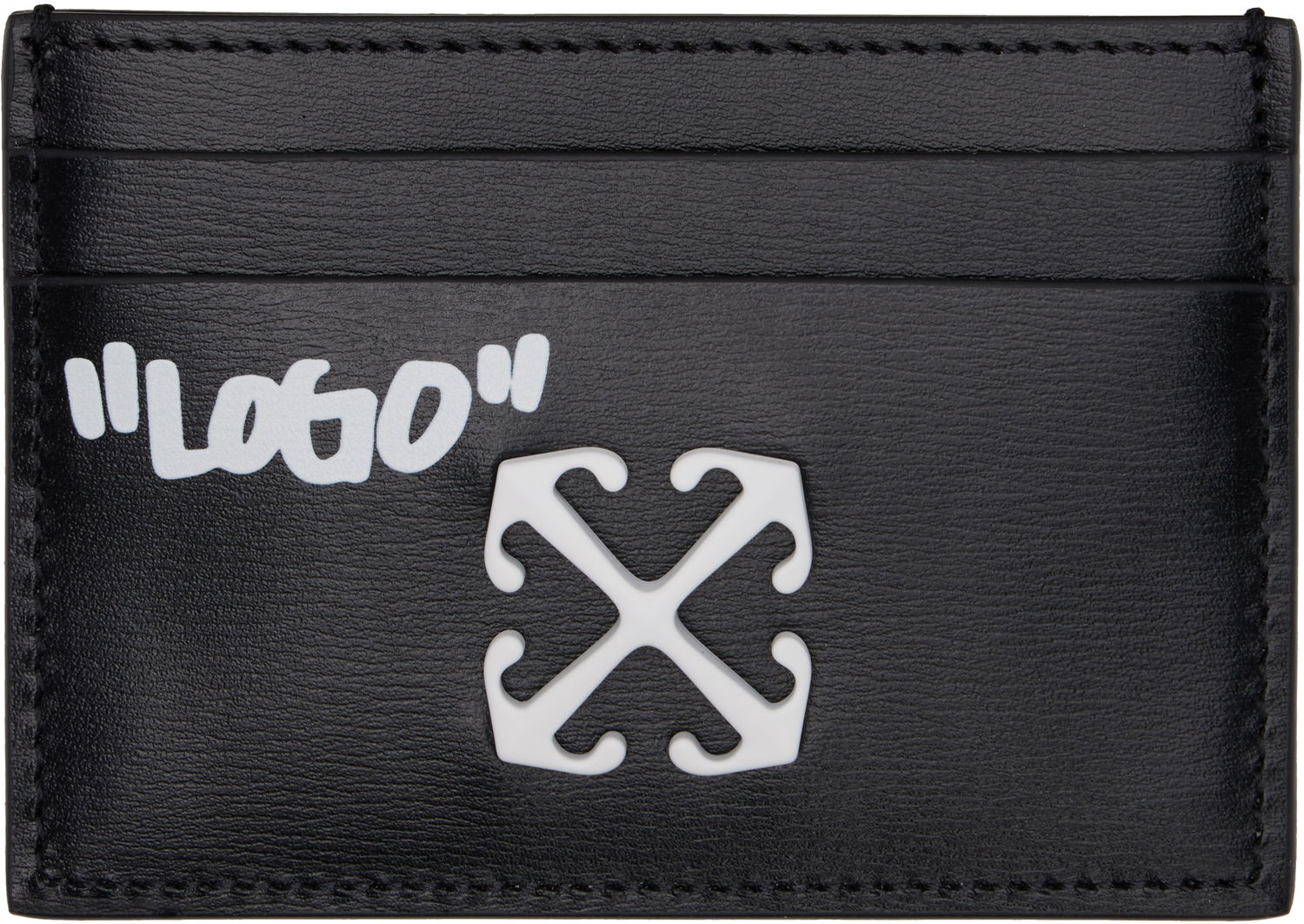Peňaženka Off-White Off-White Jitney Quote Leather Card Holder Čierna | OWND027C99LEA0021001, 0