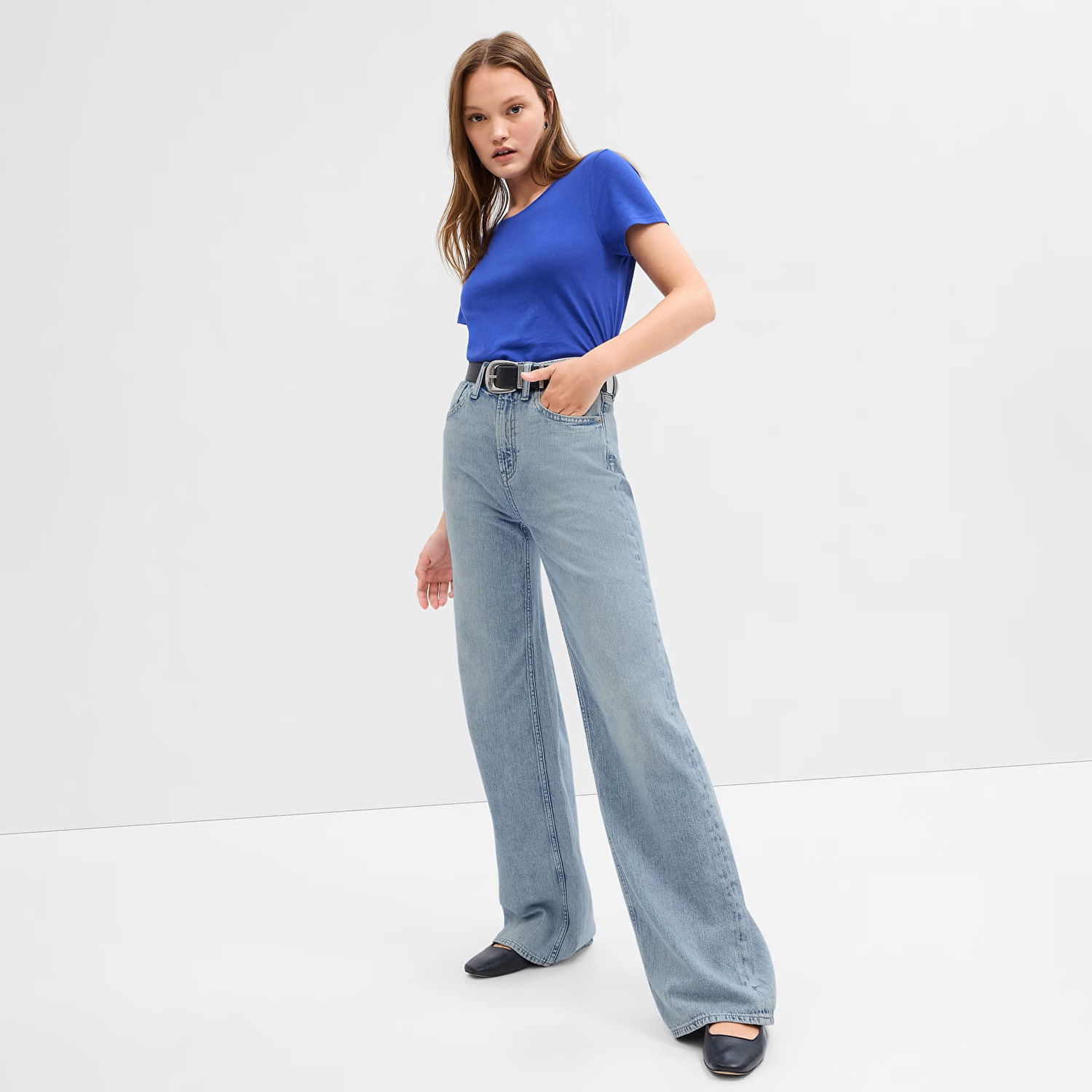 Džínsy GAP Denim Pants Stride - High Rise Light Wash Modrá | 670216-00, 0