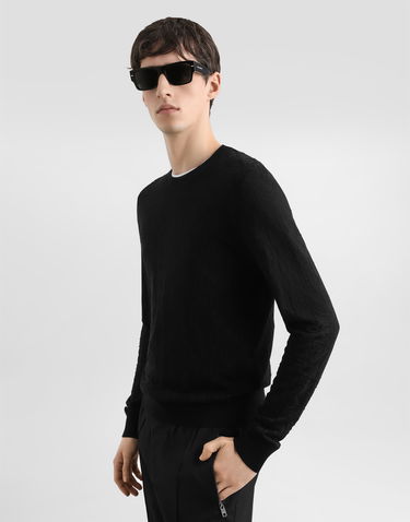Sveter Dolce & Gabbana Dolce & Gabbana Silk Crewneck Pullover Čierna | GXX02TJBSM4N0000, 3