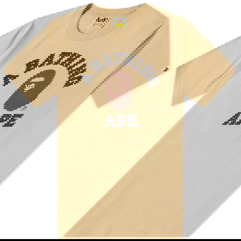 Tričko BAPE A Bathing Ape College Tee Béžová | 001TEI801001M-BEI, 0