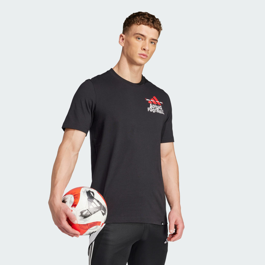Tričko adidas Performance Football Black Graphic T-Shirt Čierna | JD8216, 1