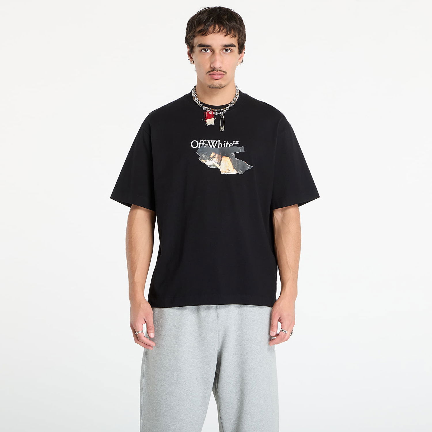 Tričko Off-White Off-White Paint Arrow Skate Short Sleeve T-Shirt Čierna | OMAA120F25JER00U1001, 0