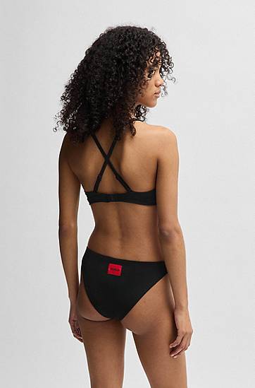 Plavky BOSS Ribbed Bikini Bottoms Čierna | 50545484, 1