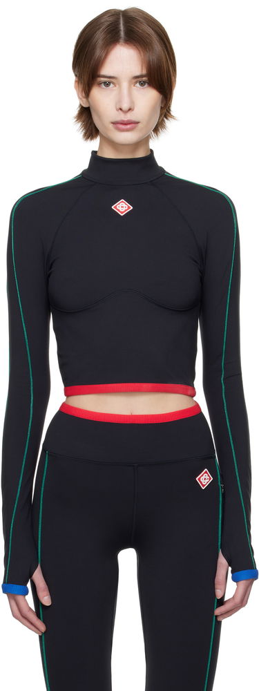 Crop Top Casablanca Casablanca Raglan Sleeve Sport Top Čierna | WPS25-ACT-027-01, 0