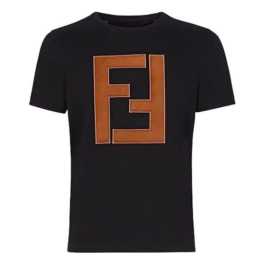 Tričko FENDI Fendi Logo Round Neck T-Shirt Čierna | FY0894A2BNF0QA1, 0