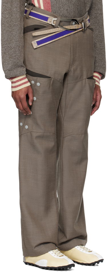 Nohavice KIKO KOSTADINOV Kiko Kostadinov Inex Snap Trousers Hnedá | KKSS25T09-34, 1