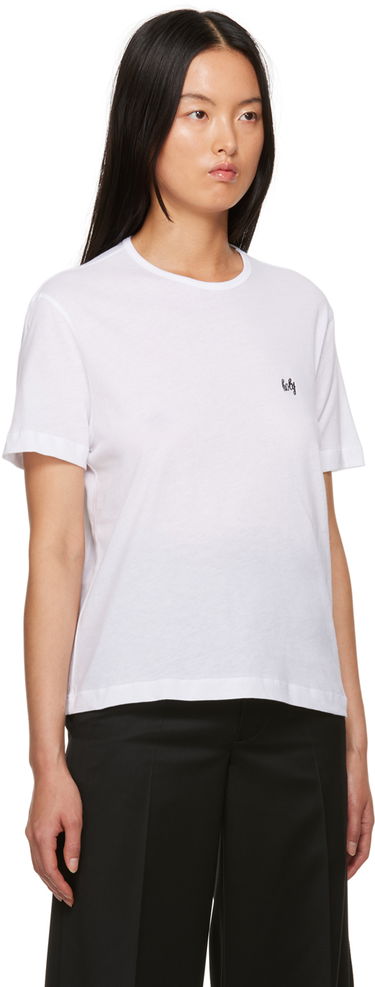Tričko Ann Demeulemeester Dagmar Embroidered Logo T-Shirt Biela | 2302-W-JTS02-23-FA206-001, 1