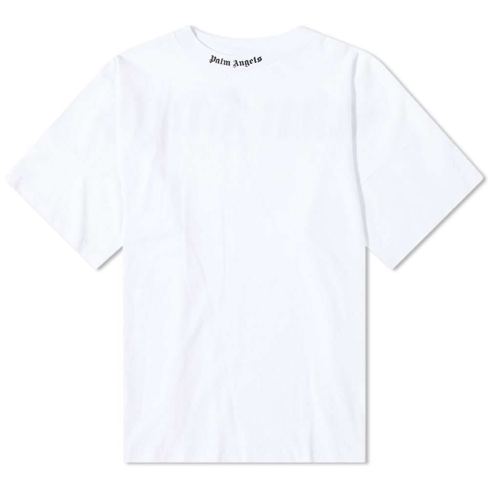 Tričko Palm Angels Oversized Mock Neck Logo Biela | PMAA002C99JER0060110, 0