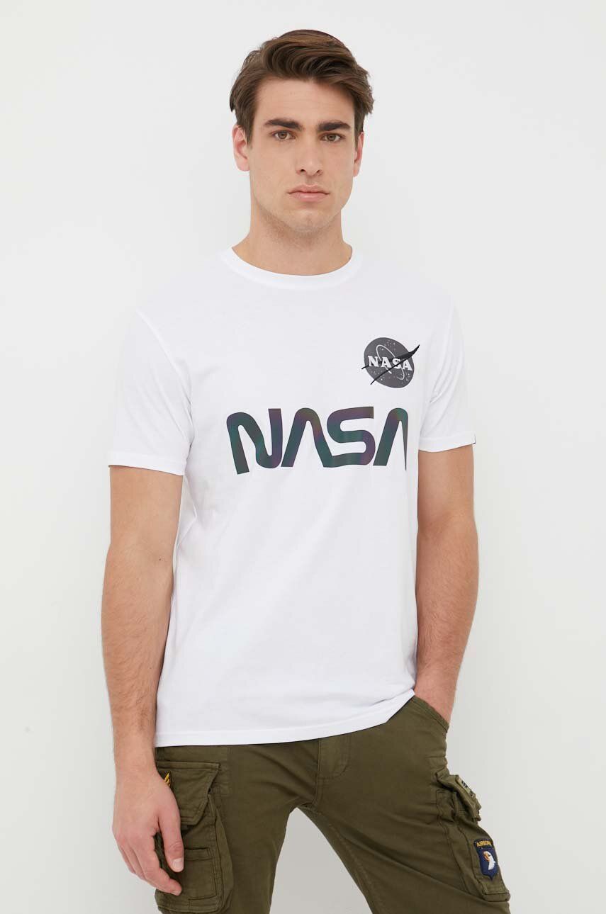 Tričko Alpha Industries NASA Rainbow Reflective Tee Biela | 178501RR.09, 0
