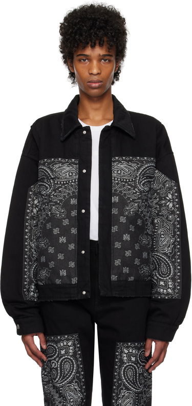 Bunda AMIRI AMIRI Bandana Jacquard Denim Jacket Čierna | AMDNBN1007, 0