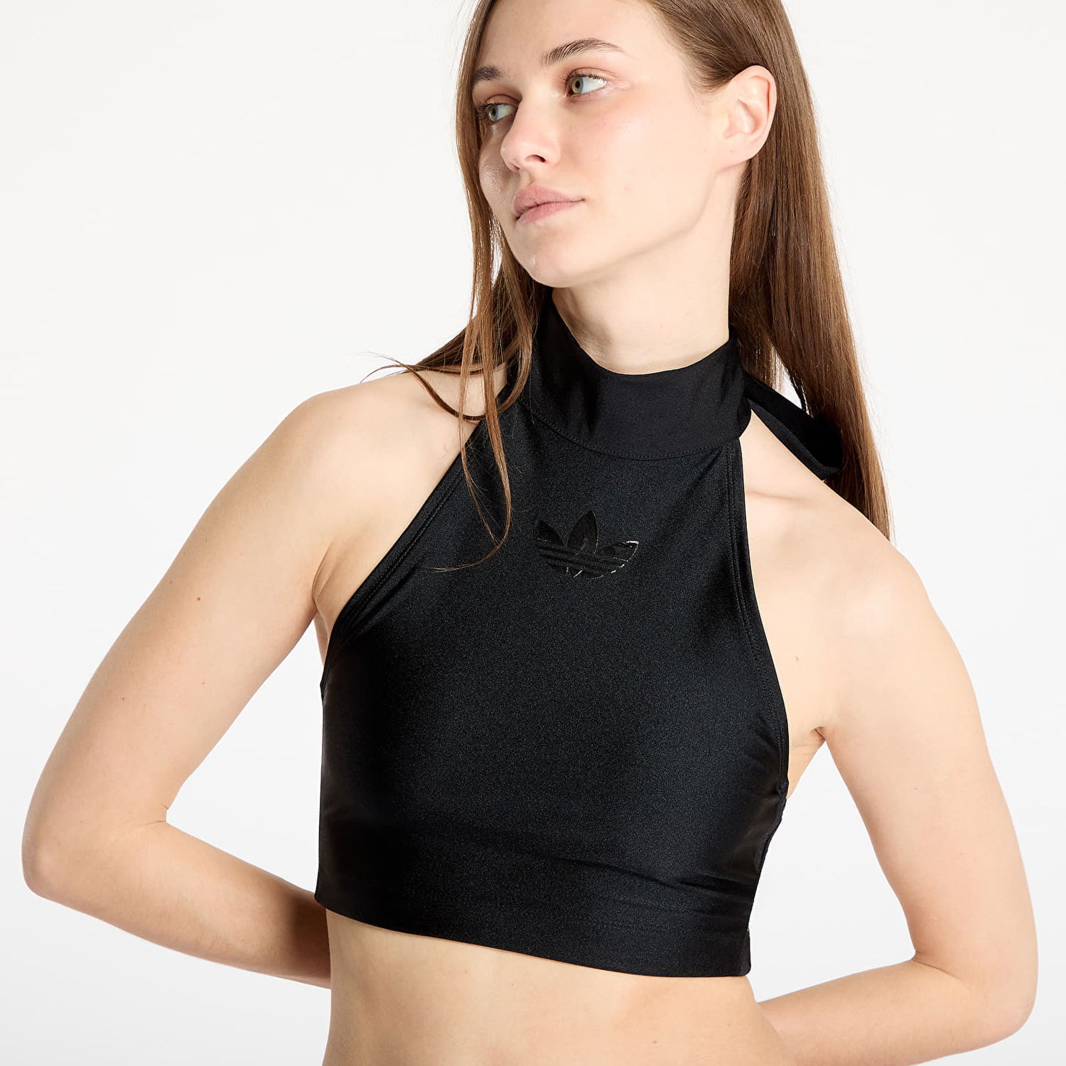 Crop Top adidas Performance Women's Crop Top with Tie-Neck Čierna | JJ3182, 1