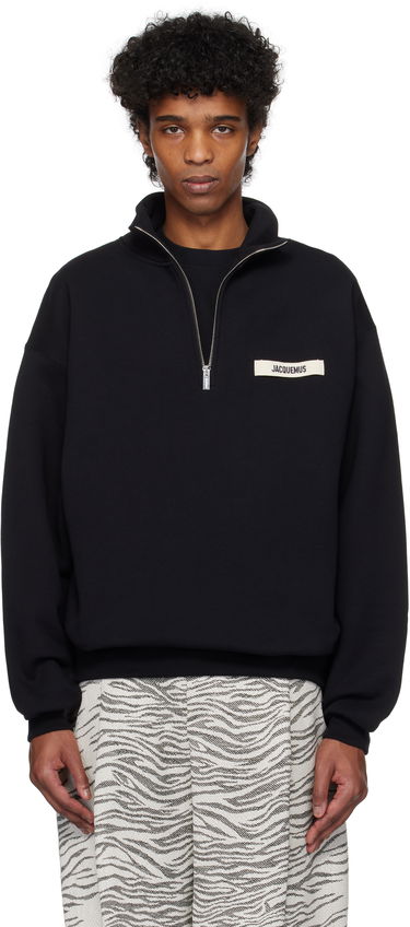 Sveter Jacquemus Jacquemus Gros Grain Zipped Rollneck Sweatshirt Čierna | 25E255JS283-2458, 0
