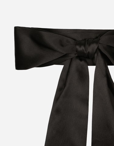 Opasok Dolce & Gabbana Dolce & Gabbana Silk Satin Tie Belt Čierna | FB403AFU1NUN0000, 3