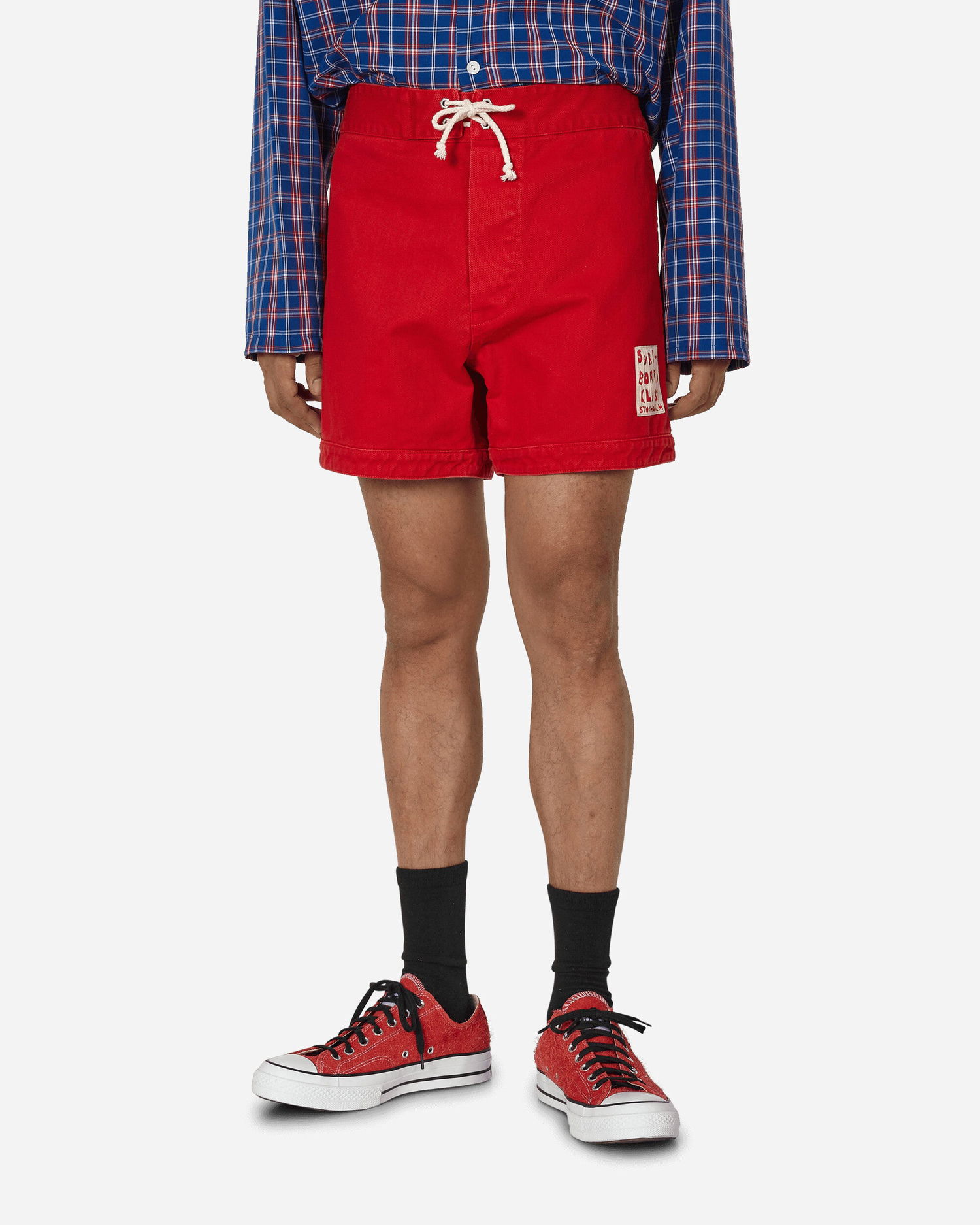 Šortky Stockholm (Surfboard) Club Cotton Twill Shorts Red Červená | U5000027 1, 0